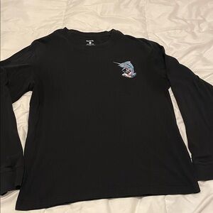 Hurley Black Long Sleeve Tee with Marlin Design